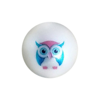 tiny blue owls 20mm printed bubblegum beads