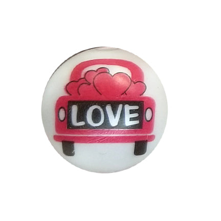 truck full of love 20mm printed bubblegum beads