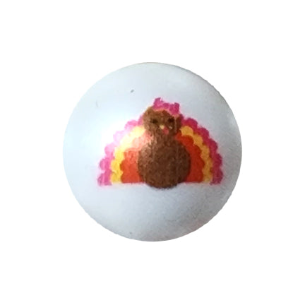 turkey 20mm printed bubblegum beads