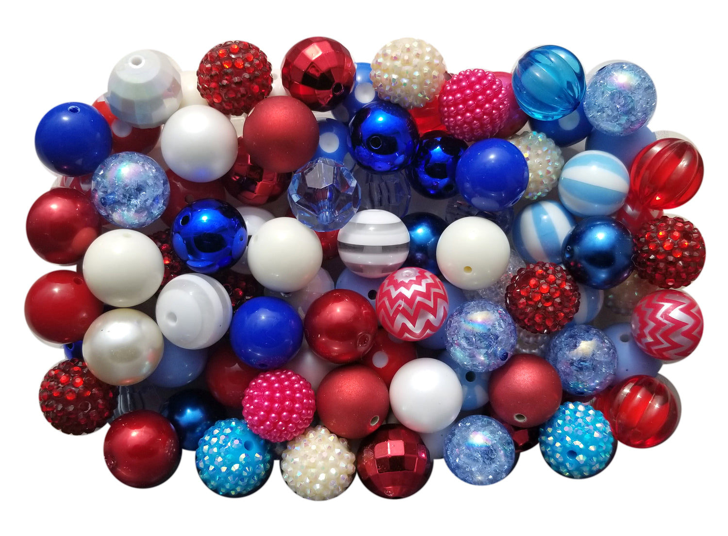 USA mixed 20mm bubblegum beads