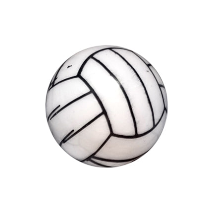 volleyball 20mm printed bubblegum beads