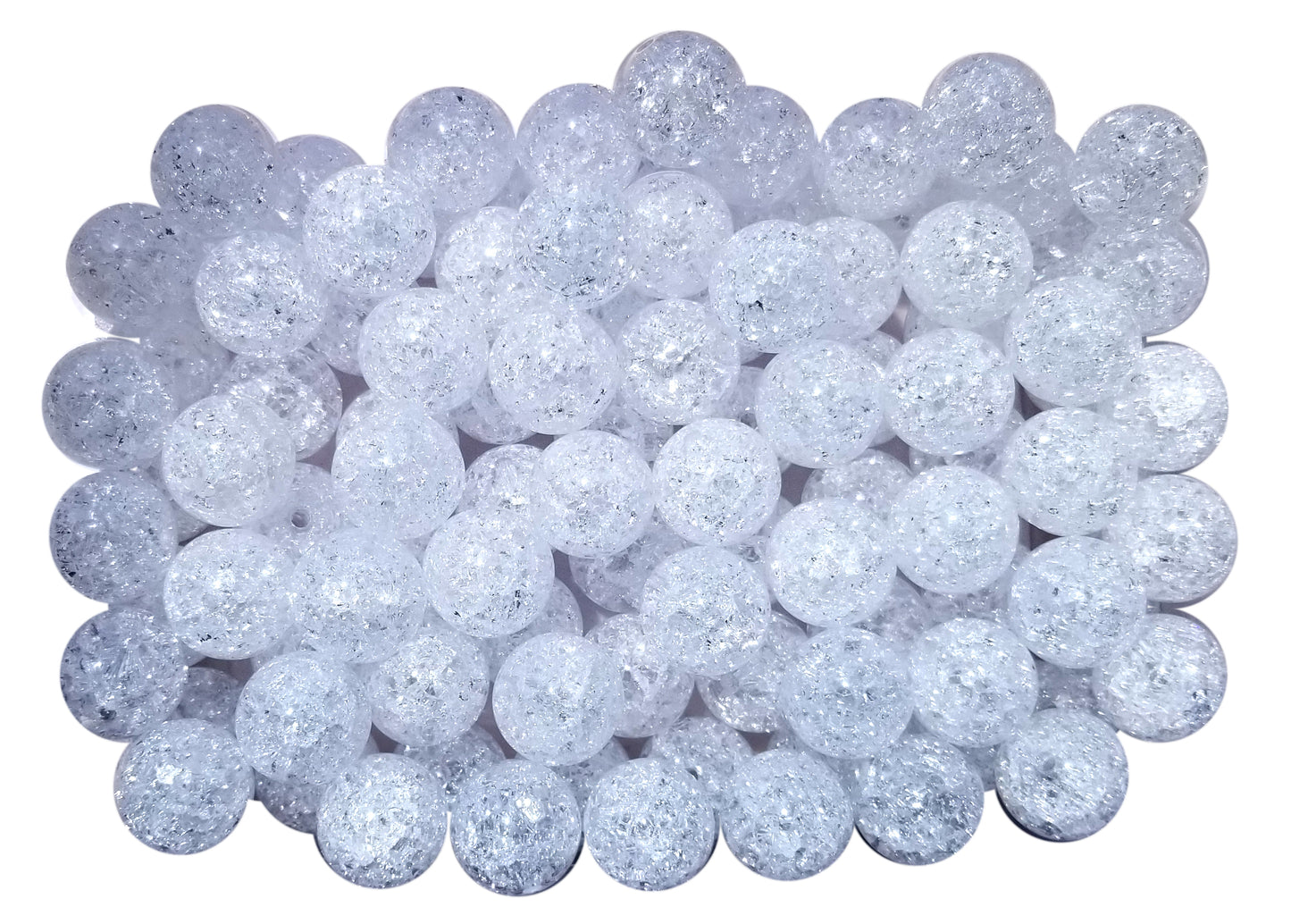 white crackle 20mm bubblegum beads