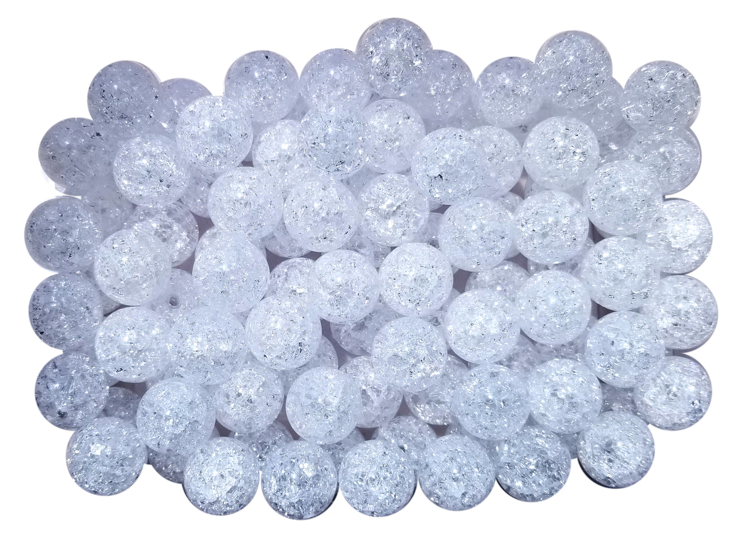 white crackle 20mm bubblegum beads