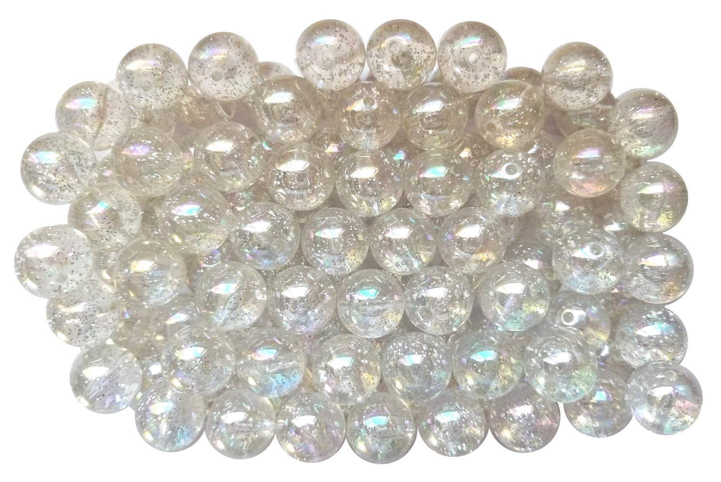 clear glitter bubble 20mm bubblegum beads
