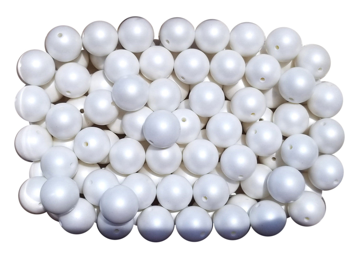 white matte pearl 20mm bubblegum beads