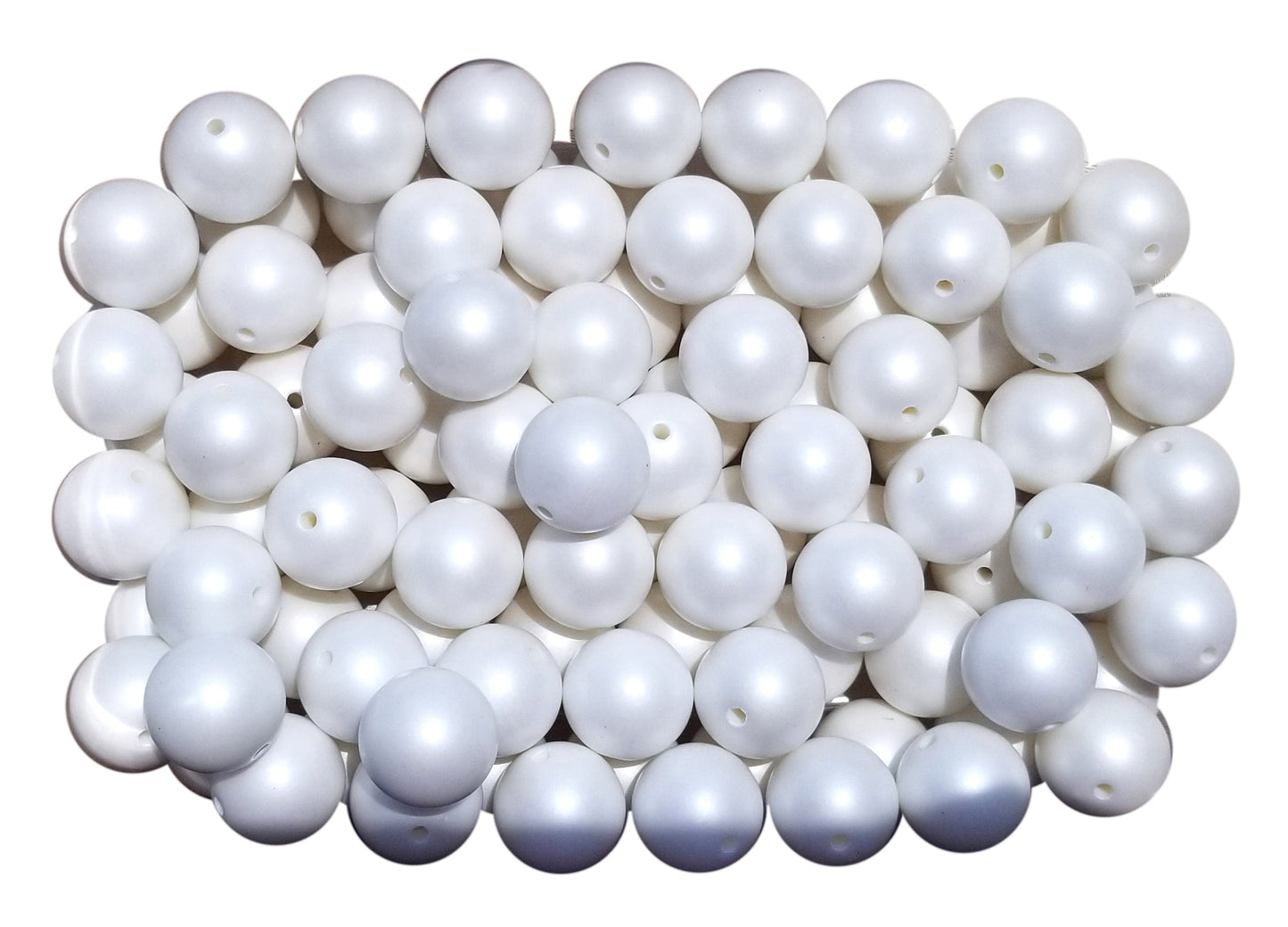 white matte pearl 20mm bubblegum beads