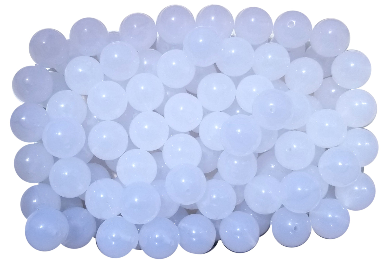 white milky 20mm bubblegum beads
