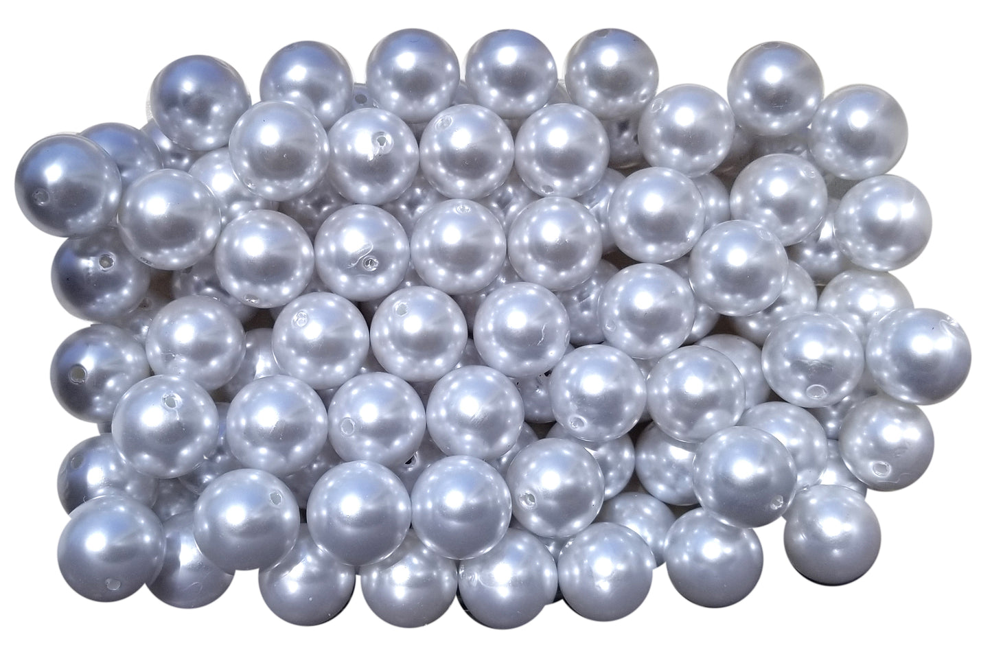 white pearl 20mm bubblegum beads