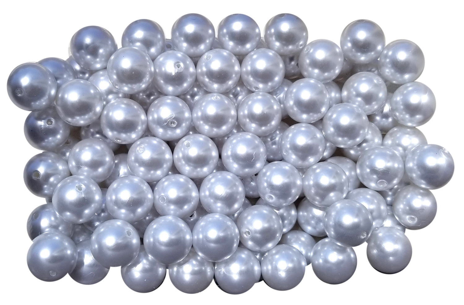 white pearl 20mm bubblegum beads