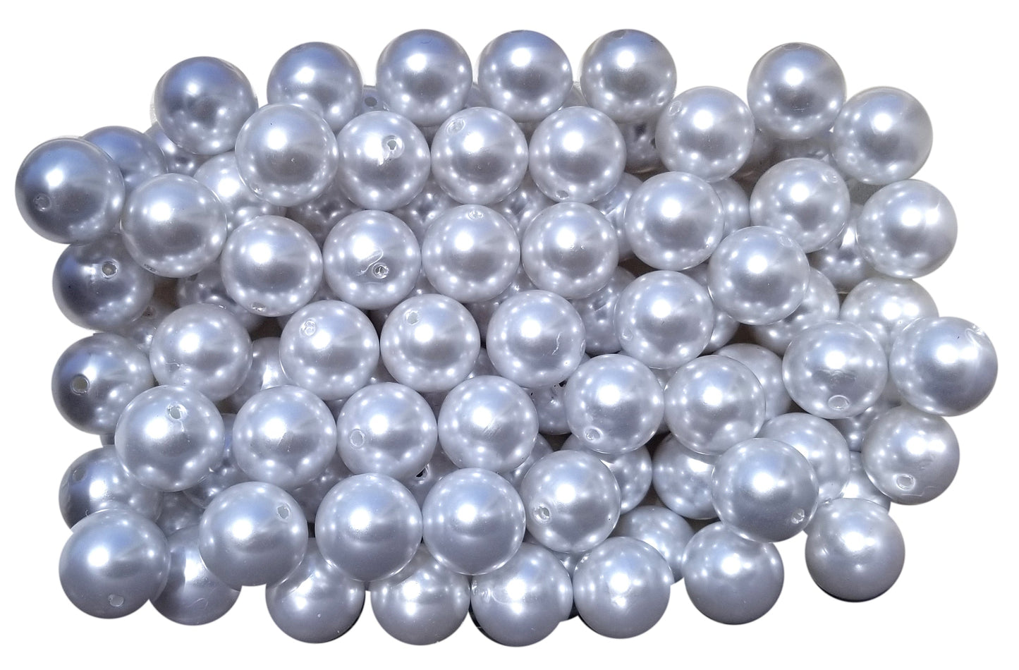 white pearl 20mm bubblegum beads
