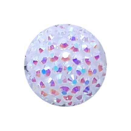 white rhinestone 20mm bubblegum beads