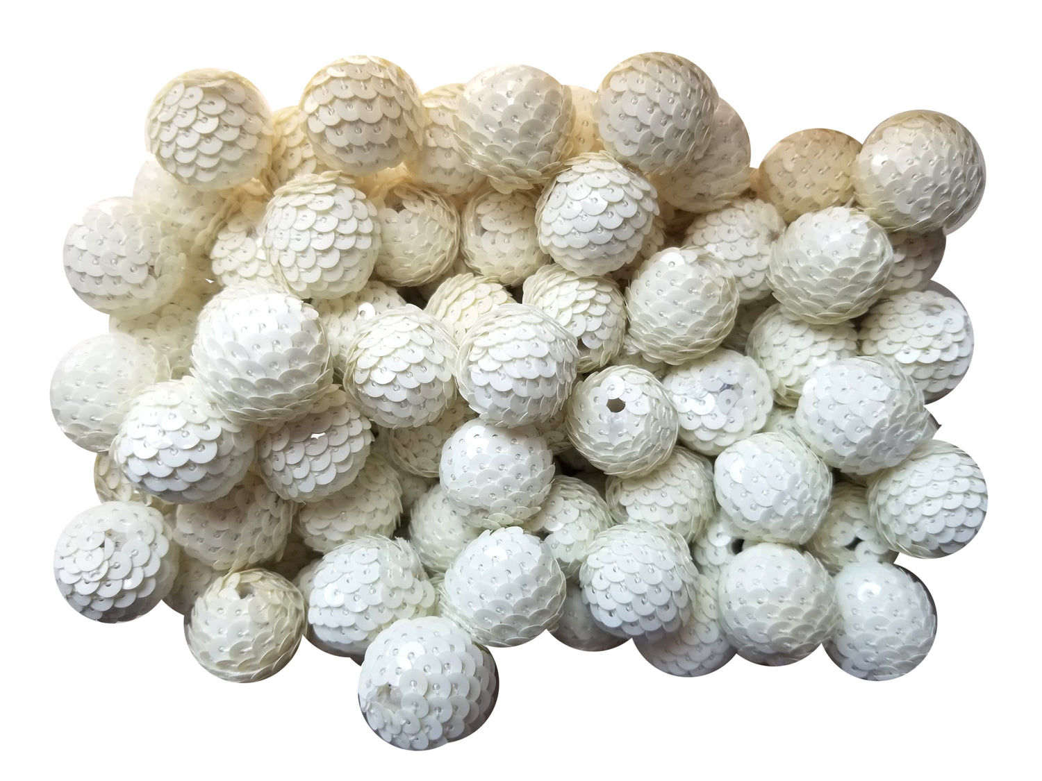 white sequin mermaid tail 22mm bubblegum beads