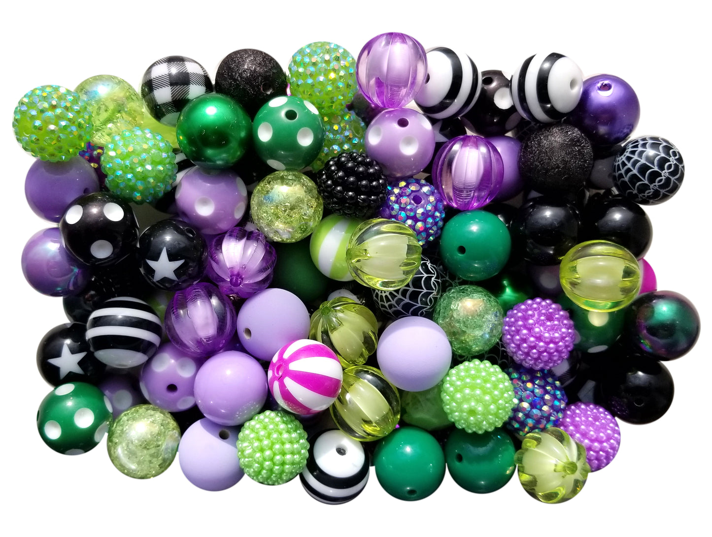 witches brew mixed 20mm bubblegum beads