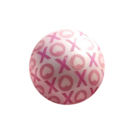 xoxo hugs & kisses 20mm printed bubblegum beads