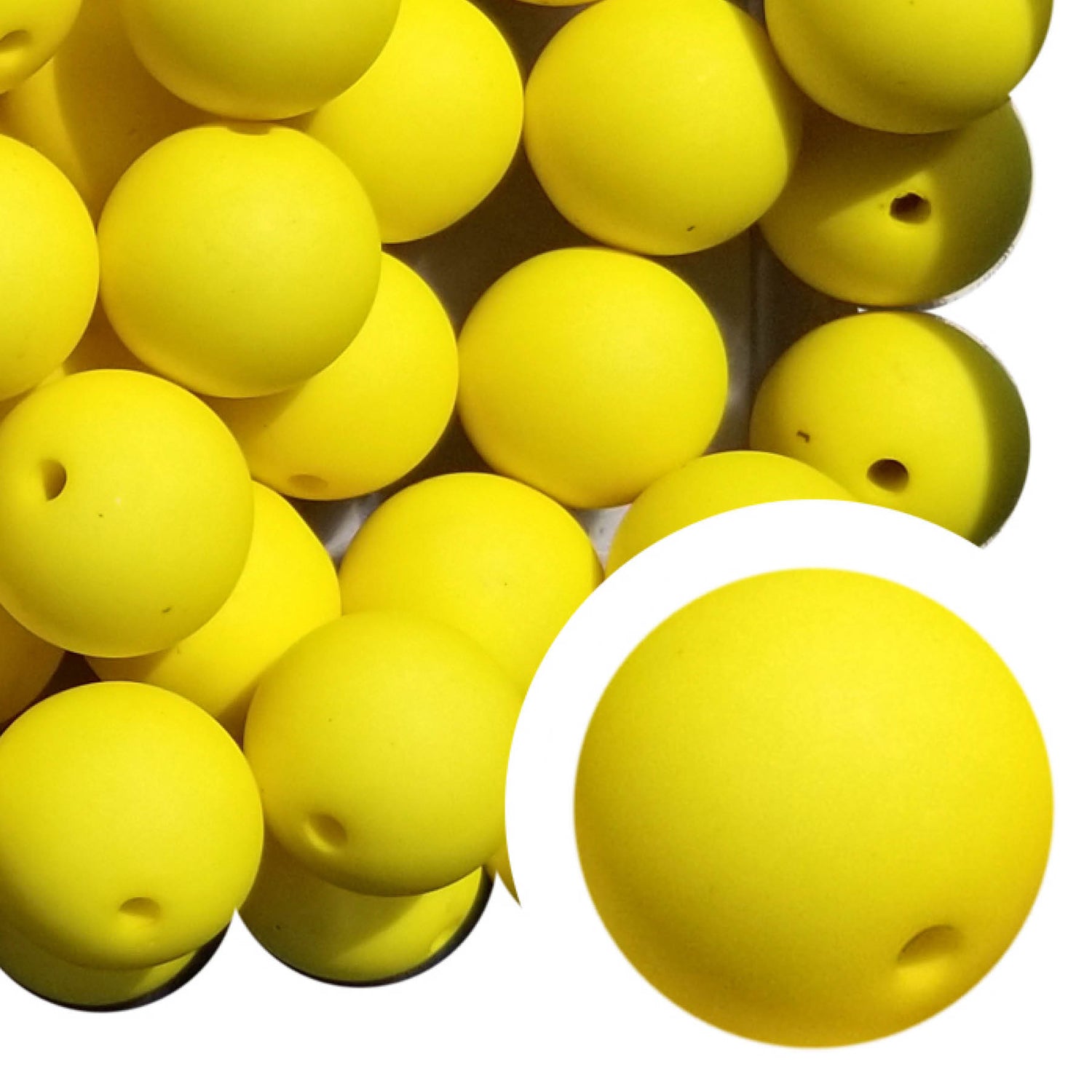 yellow matte 20mm bubblegum beads