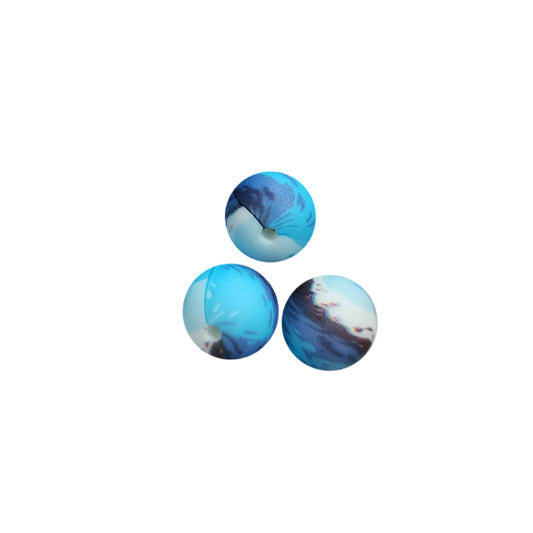 15mm ocean wave round silicone beads
