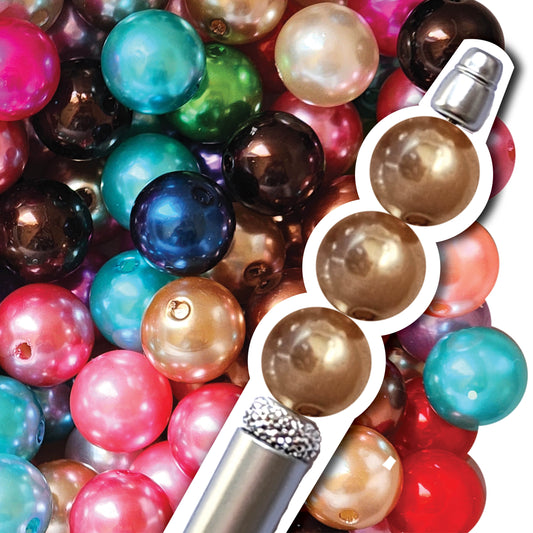 16mm bronze pearl bubblegum beads - sold per bead