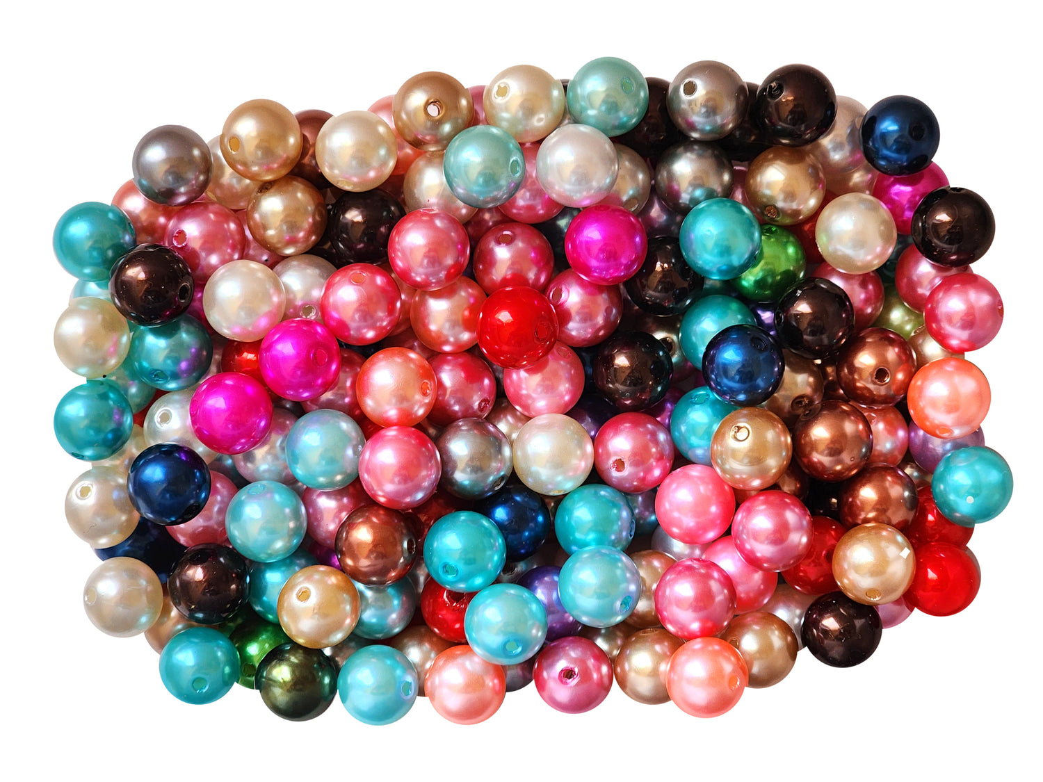 16mm rainbow pearl bubblegum beads - sold per bead