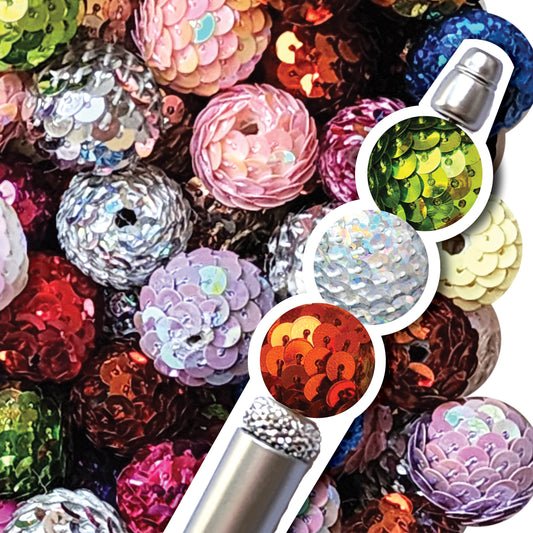 16mm rainbow sequin mermaid tail bubblegum beads