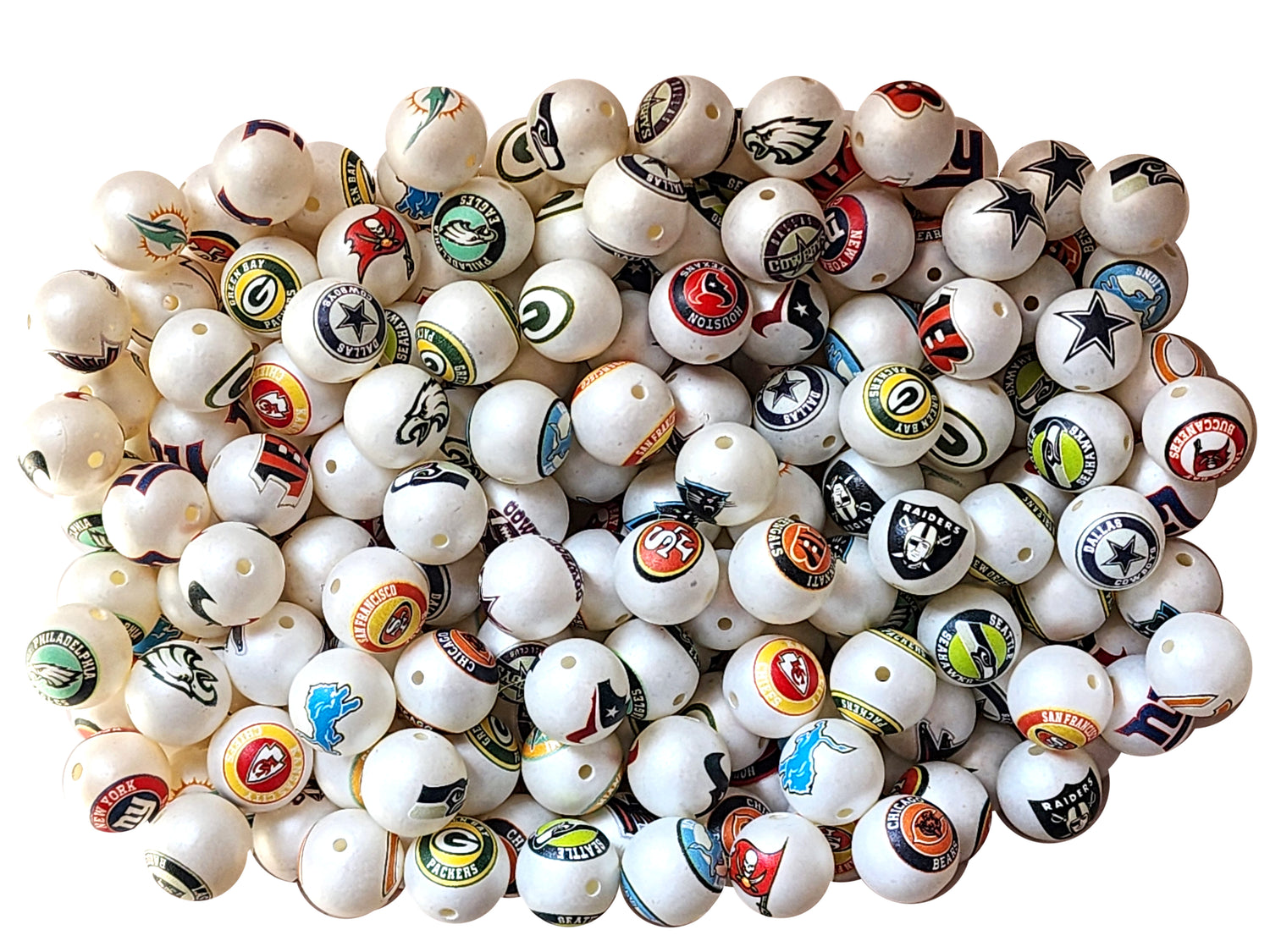 16mm san francisco 49ers nfl team logos custom printed bubblegum beads - sold per bead