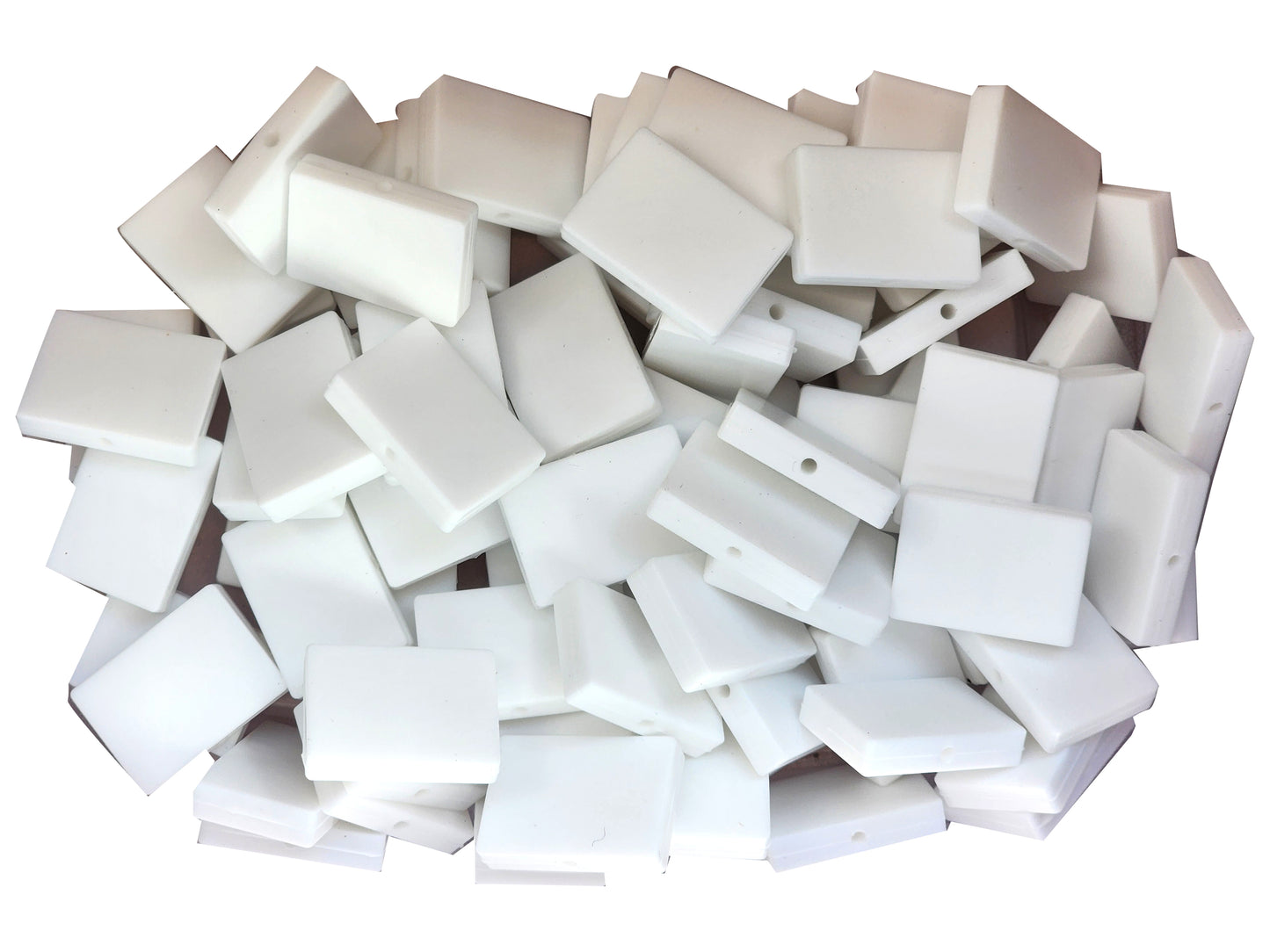 28mm x 20mm white horizontal rectangle flat focal silicone beads