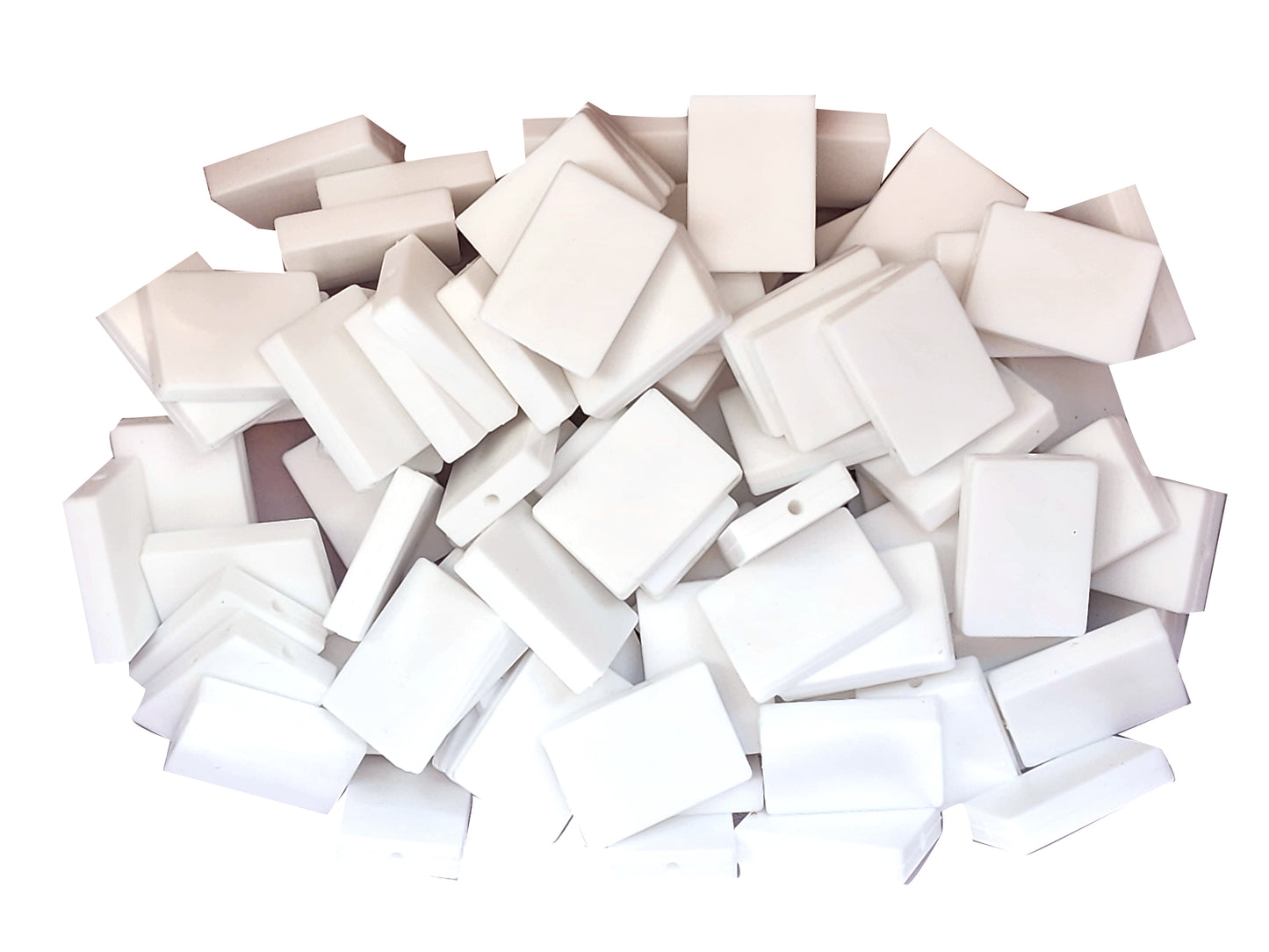 20mm x 28mm white vertical rectangle flat focal silicone beads