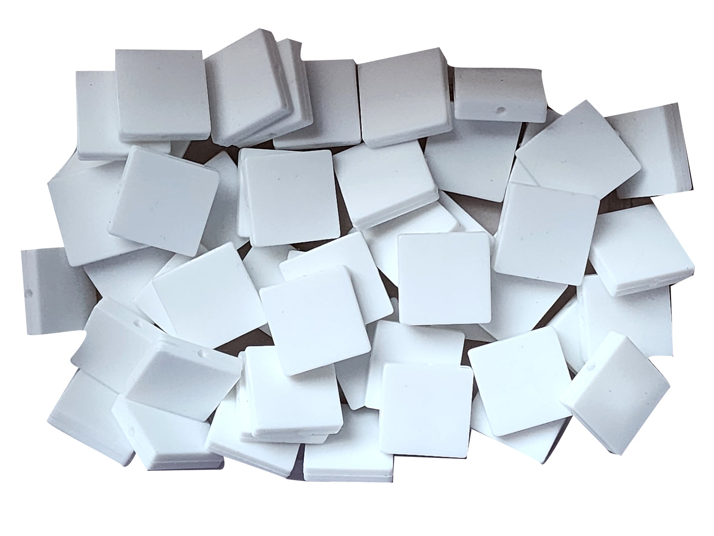 24mm white square flat focal silicone beads