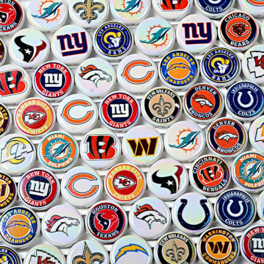 24mm nfl team logos custom printed wholesale acrylic focal beads