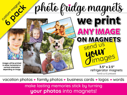 6 pack print your own photo fridge magnets