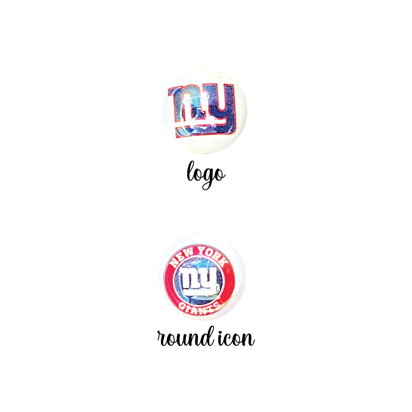 16mm AB new york giants nfl team logos custom printed bubblegum beads - sold per bead