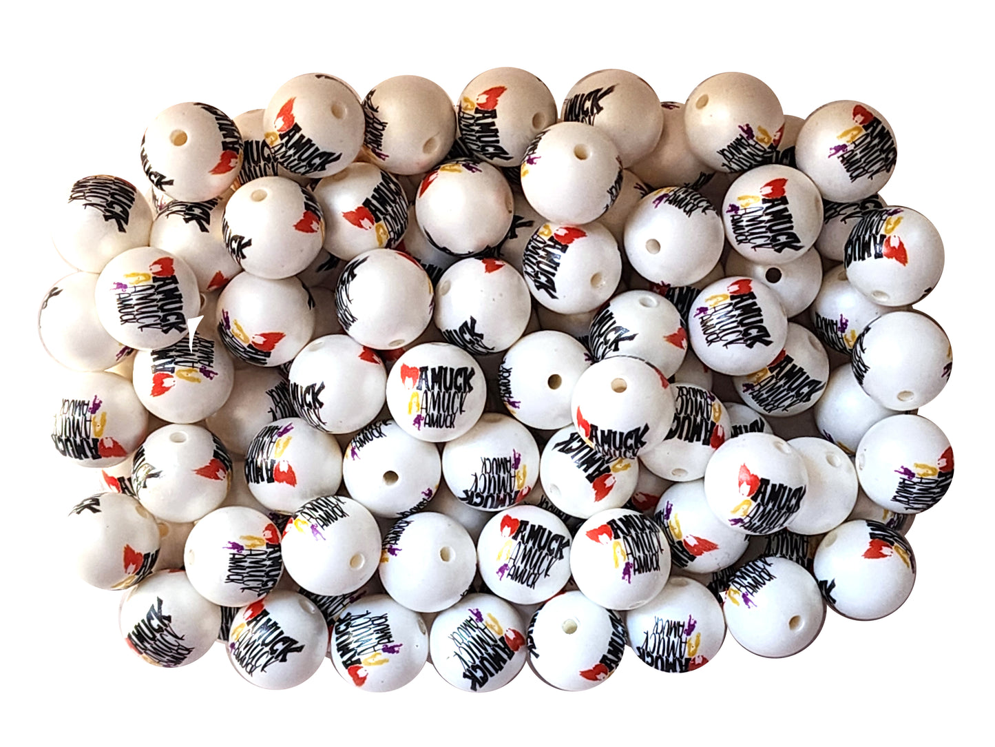 amuck amuck amuck 20mm printed wholesale bubblegum beads