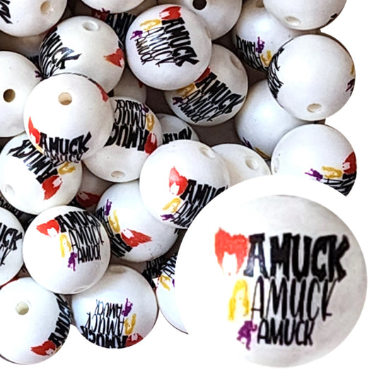 amuck amuck amuck 20mm printed bubblegum beads