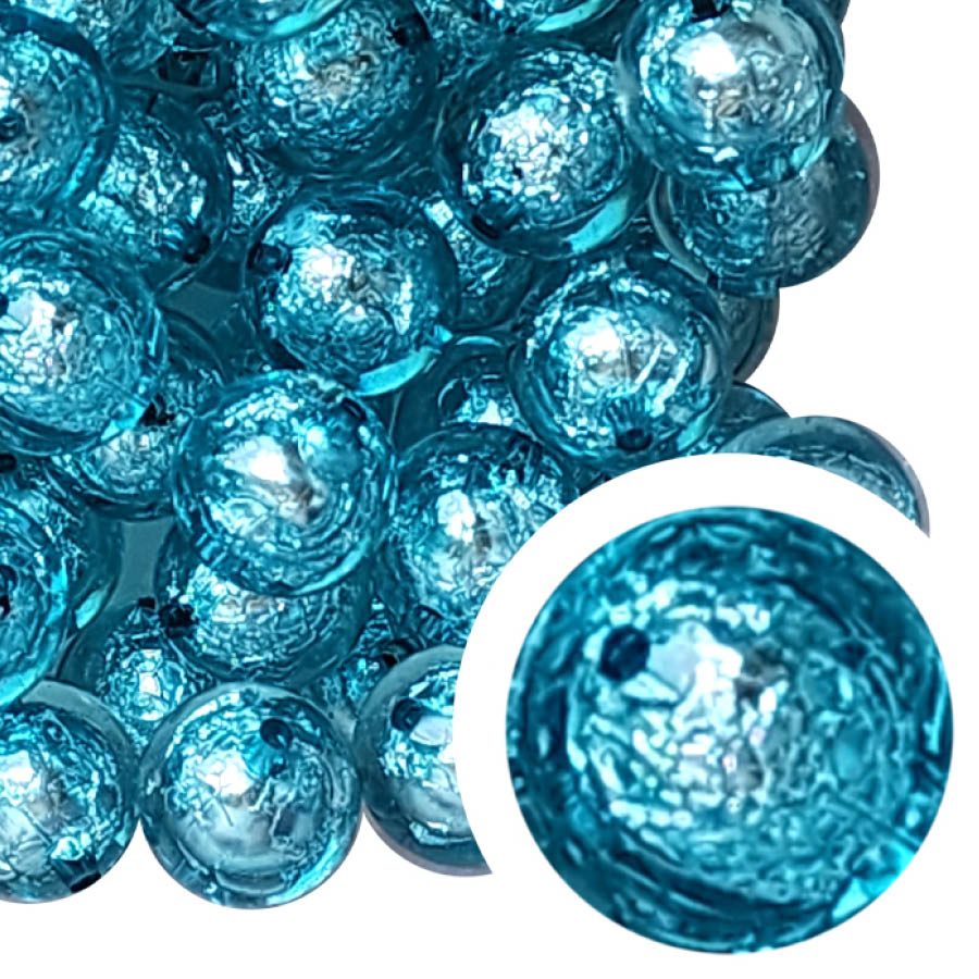 aqua foil 20mm wholesale bubblegum beads