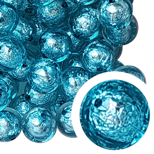 aqua foil 20mm bubblegum beads