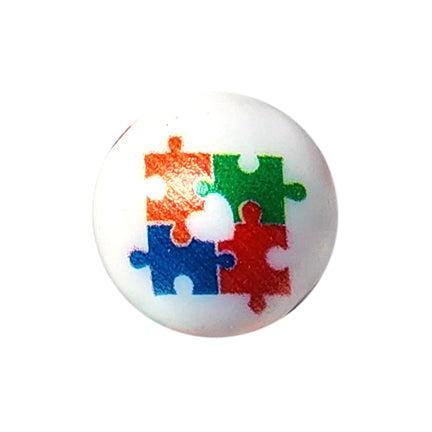 autism awareness 20mm printed bubblegum beads