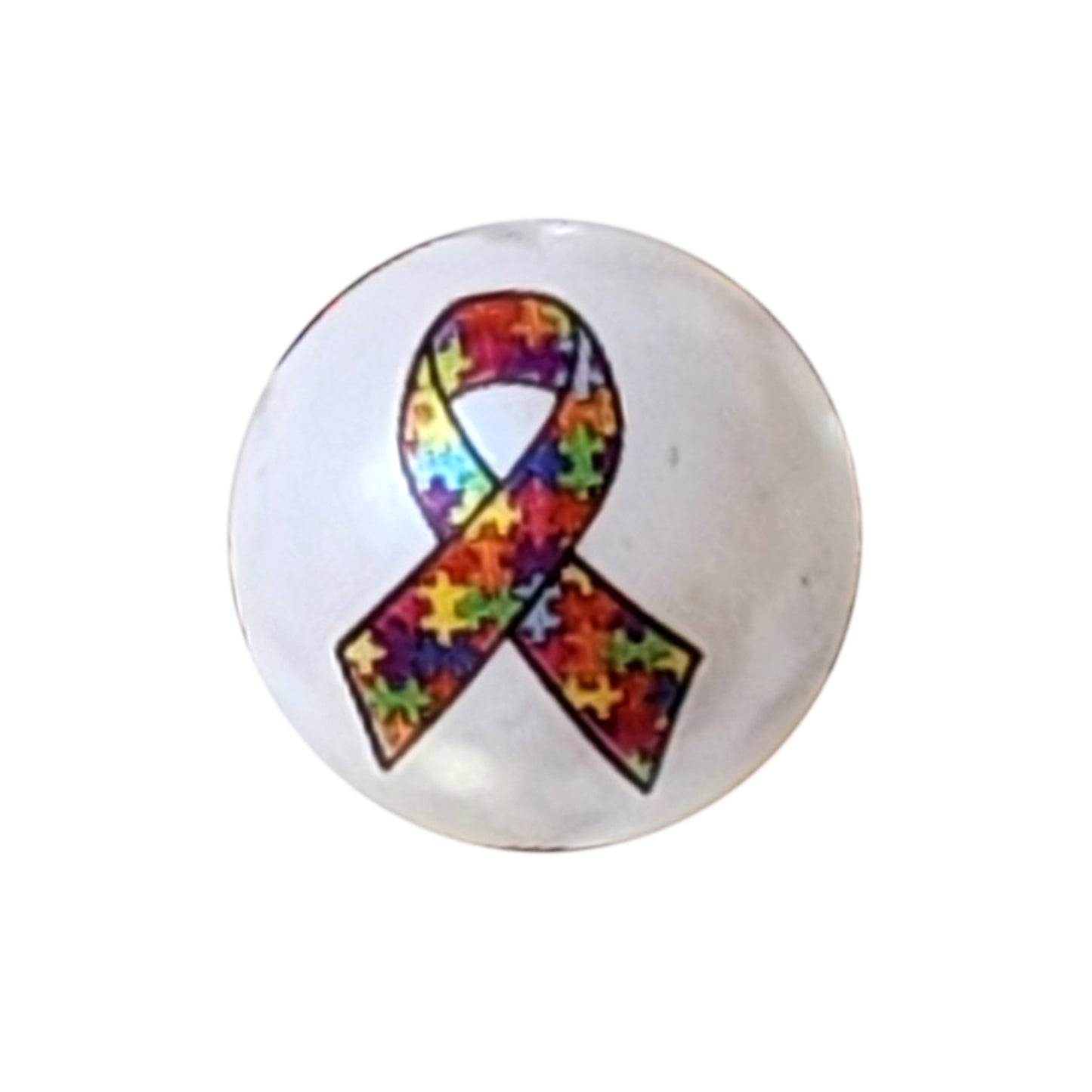 autism awareness ribbon 20mm printed bubblegum beads