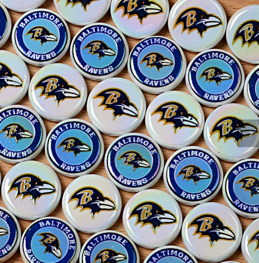 24mm nfl team logos custom printed wholesale acrylic focal beads