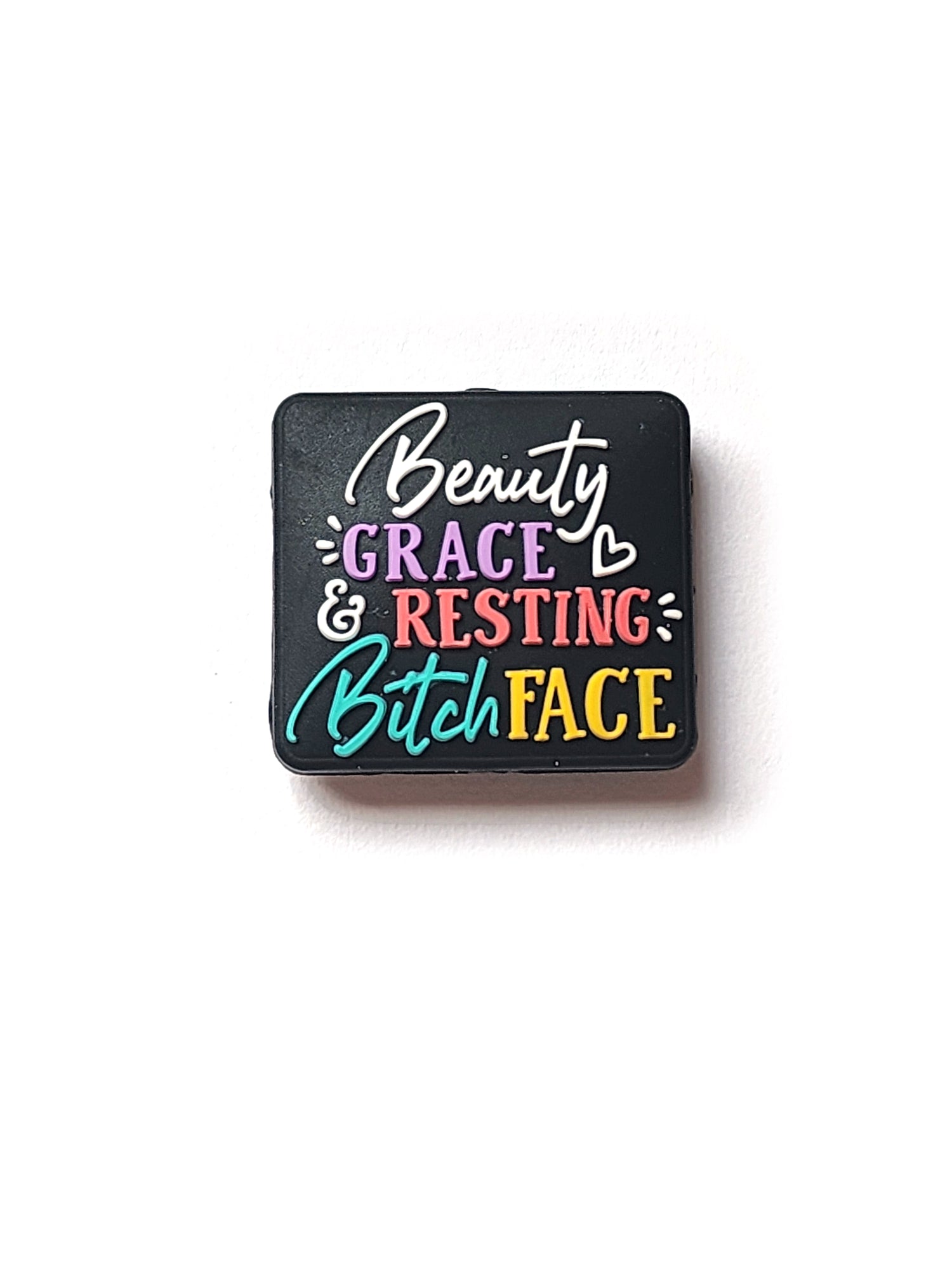 beauty grace resting bitch face silicone focal beads