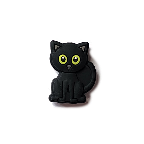 black cat silicone focal beads