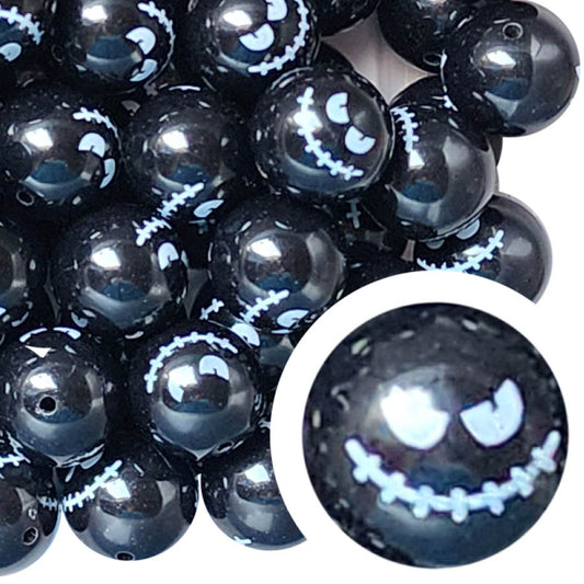 black jack 20mm printed wholesale bubblegum beads