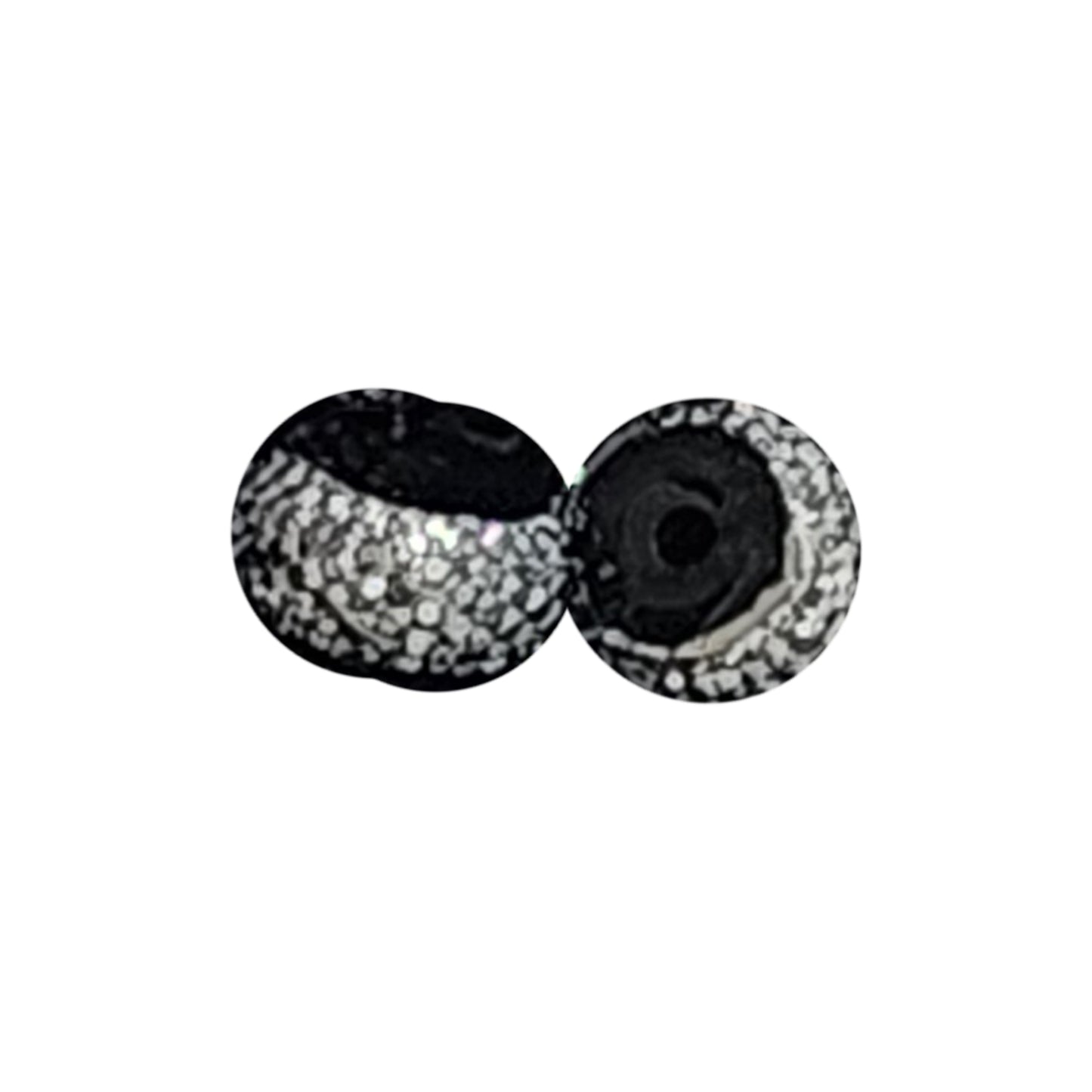 black & silver rhinestone rondelle 12mm x 5mm spacer beads