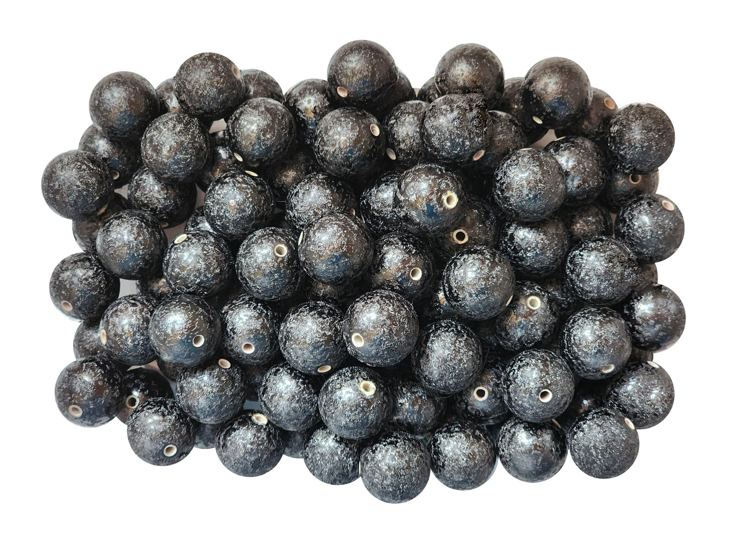 black wrinkle 20mm bubblegum beads