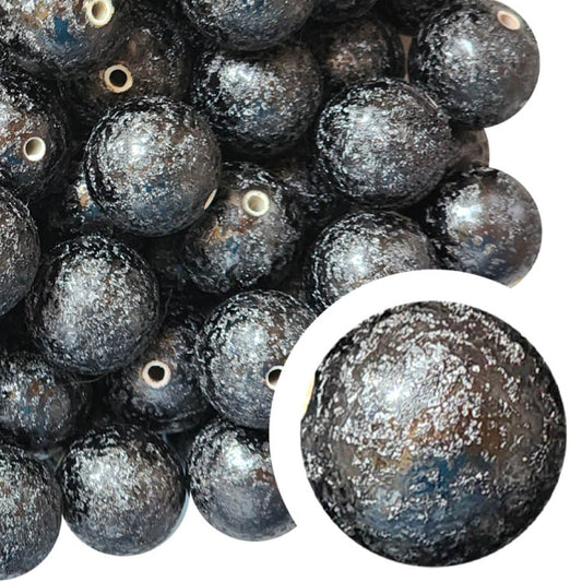 black wrinkle 20mm wholesale bubblegum beads