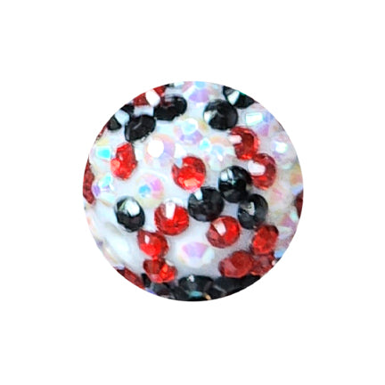 blood drops rhinestone 20mm bubblegum beads