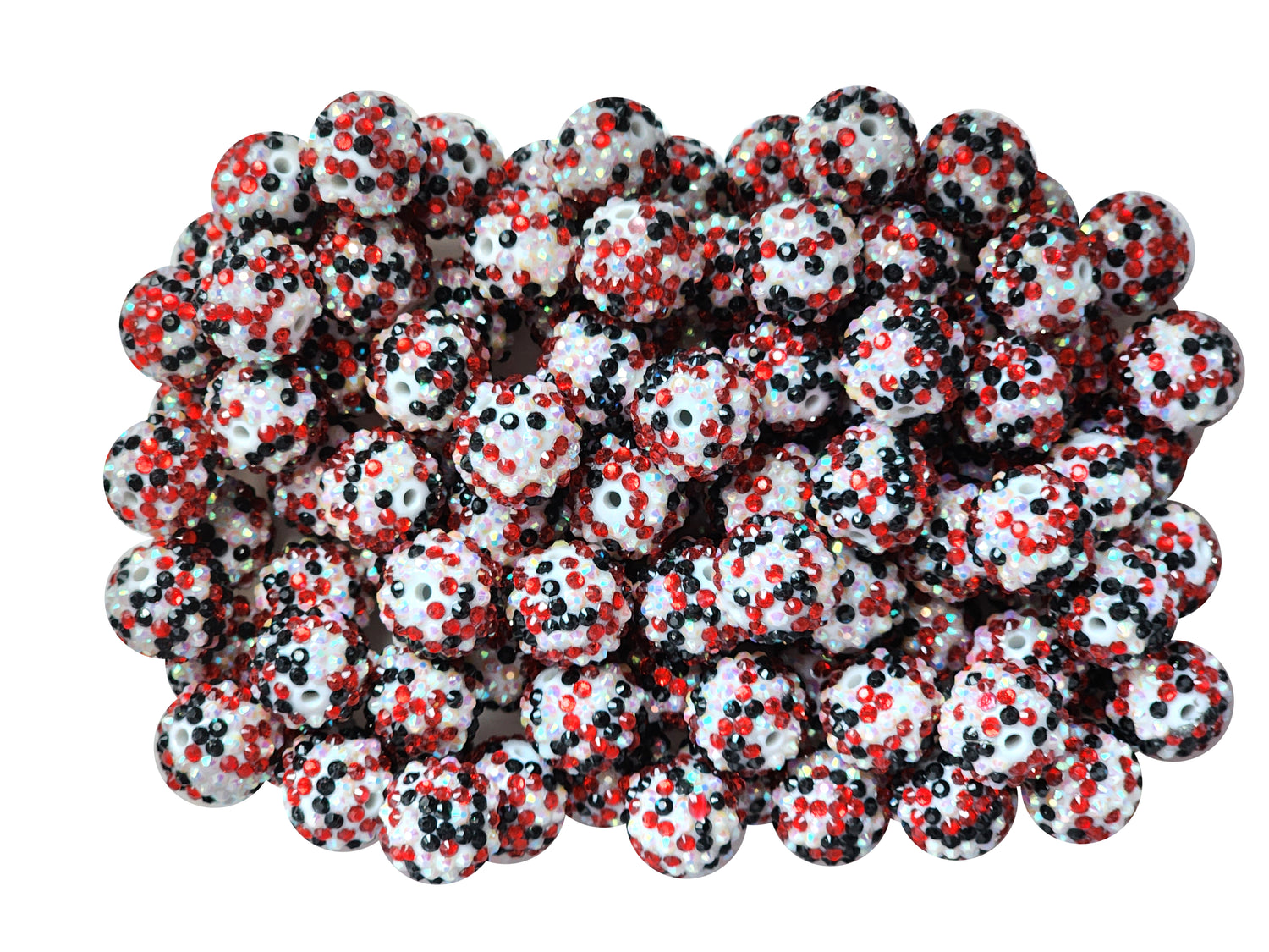 blood drops rhinestone 20mm bubblegum beads