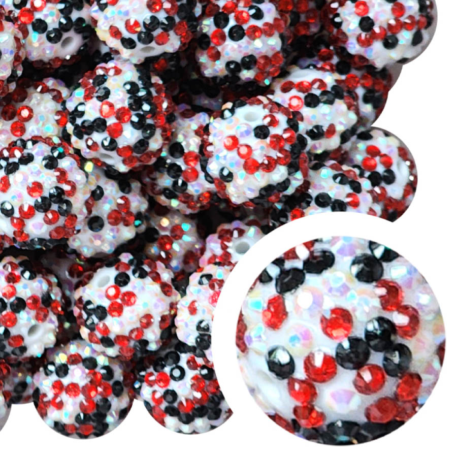 blood drops rhinestone 20mm bubblegum beads