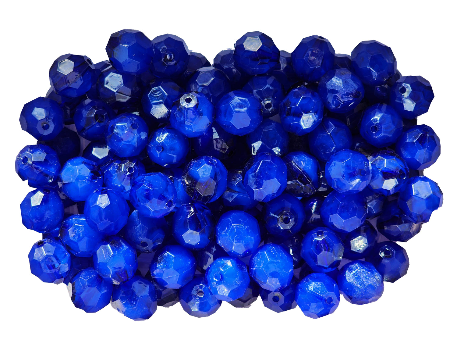 blue faceted smoke 20mm bubblegum beads