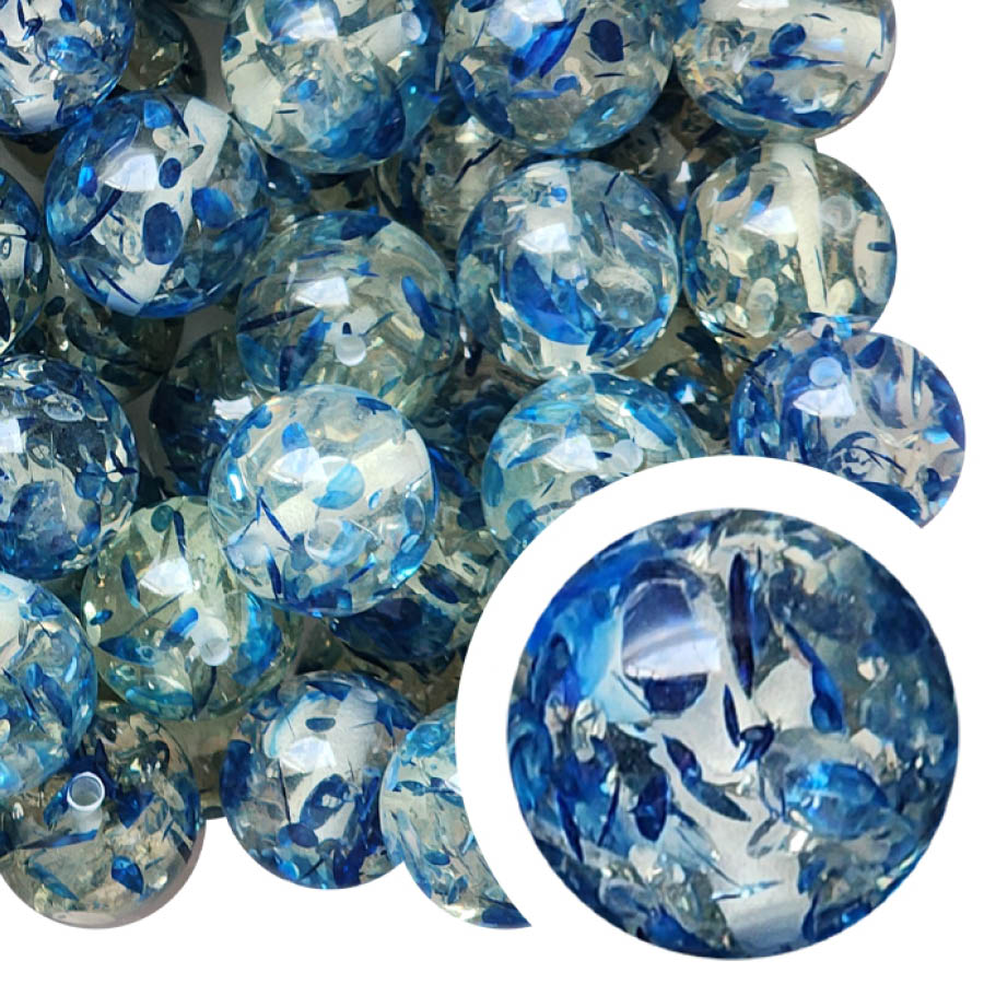 blue stained glass 20mm wholesale bubblegum beads