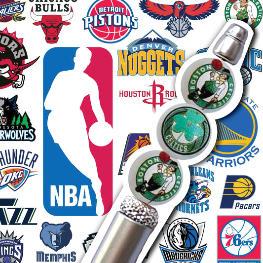 16mm boston celtics mix nba team logos custom printed wholesale bubblegum beads
