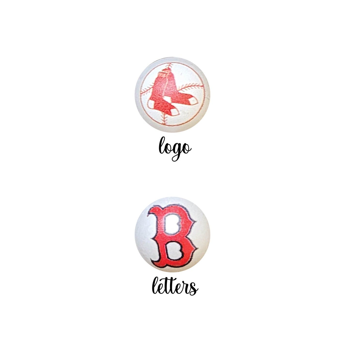 16mm boston red sox mlb team logos custom printed bubblegum beads - sold per bead